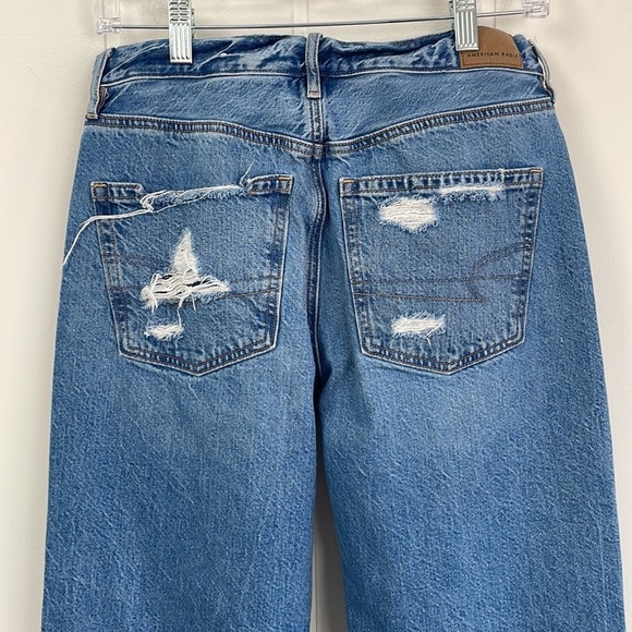 American Eagle Distressed 90's Boyfriend Crop Ankle Jeans Women's Size 4 Cotton - Picture 13 of 16
